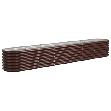 vidaXL Ζαρντινιέρα Καφέ 260x40x36 εκ. Ατσάλι με Ηλεκτρ. Βαφή Πούδρας