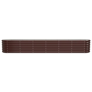 vidaXL Ζαρντινιέρα Καφέ 260x40x36 εκ. Ατσάλι με Ηλεκτρ. Βαφή Πούδρας