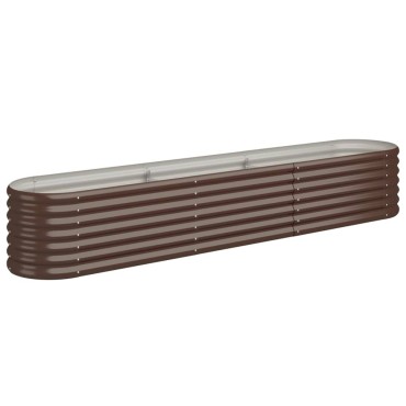 vidaXL Ζαρντινιέρα Καφέ 224x40x36 εκ. Ατσάλι με Ηλεκτρ. Βαφή Πούδρας