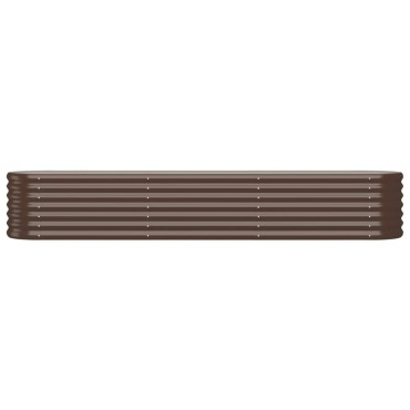 vidaXL Ζαρντινιέρα Καφέ 224x40x36 εκ. Ατσάλι με Ηλεκτρ. Βαφή Πούδρας
