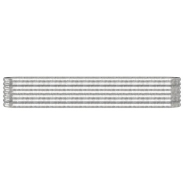 vidaXL Ζαρντινιέρα Ασημί 224x40x36 εκ. Ατσάλι με Ηλεκτρ. Βαφή Πούδρας