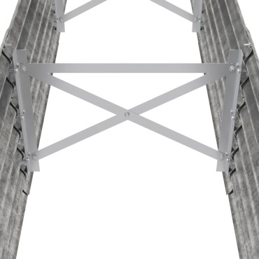 vidaXL Ζαρντινιέρα Ασημί 224x40x36 εκ. Ατσάλι με Ηλεκτρ. Βαφή Πούδρας