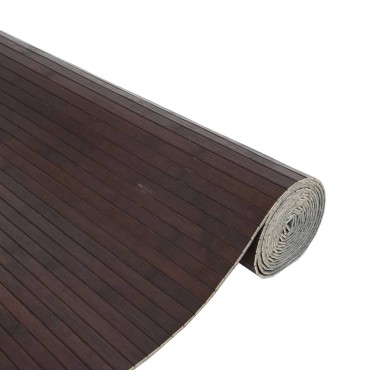 vidaXL Χαλί Ορθογώνιο Σκούρο Καφέ 80x500cm Μπαμπού