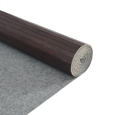 vidaXL Χαλί Ορθογώνιο Σκούρο Καφέ 80x500cm Μπαμπού