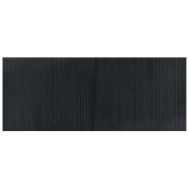 vidaXL Χαλί Ορθογώνιο Μαύρο 80 x 200 εκ. Μπαμπού