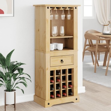 vidaXL Ραφιέρα Κρασιών Corona 56x35x134,5cm από Μασίφ Ξύλο Πεύκου 1 τεμ.