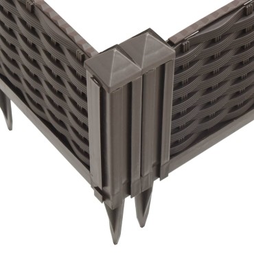 vidaXL Ζαρντινιέρα με Πασσάλους Καφέ 362,5x42,5x28,5εκ. Πολυπροπυλένιο
