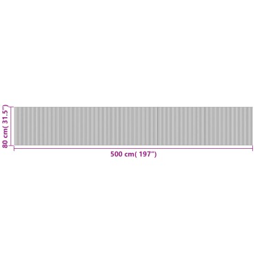 vidaXL Χαλί Ορθογώνιο Γκρι 80x500cm Μπαμπού