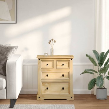 vidaXL Συρταριέρα Corona 80x43x91cm από Μασίφ Ξύλο Πεύκου