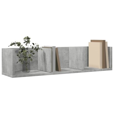 vidaXL Ντουλάπια Τοίχου 2 τεμ. Γκρι Σκυρ. 75x18x16,5cm Επεξ. Ξύλο