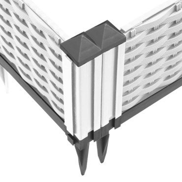 vidaXL Ζαρντινιέρα με Πασσάλους Λευκή 125x40x28,5 εκ. Πολυπροπυλένιο