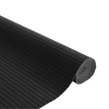 vidaXL Χαλί Ορθογώνιο Μαύρο 80x500cm Μπαμπού