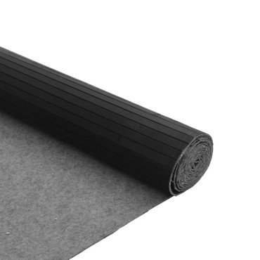 vidaXL Χαλί Ορθογώνιο Μαύρο 80x500cm Μπαμπού