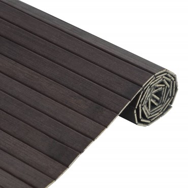vidaXL Χαλί Ορθογώνιο Σκούρο Καφέ 100x400cm Μπαμπού