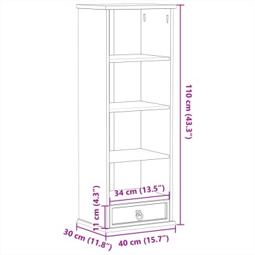 vidaXL Έπιπλο για CD Corona 40x30x110cm από Μασίφ Ξύλο Πεύκου