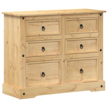 vidaXL Συρταριέρα Corona 110x43x91cm από Μασίφ Ξύλο Πεύκου