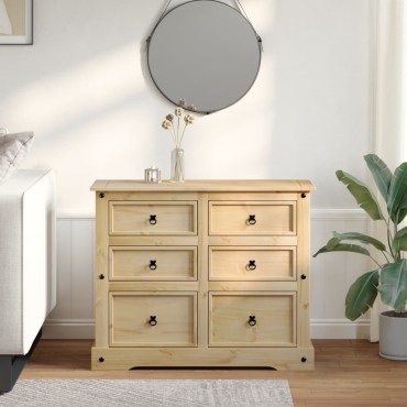 vidaXL Συρταριέρα Corona 110x43x91cm από Μασίφ Ξύλο Πεύκου