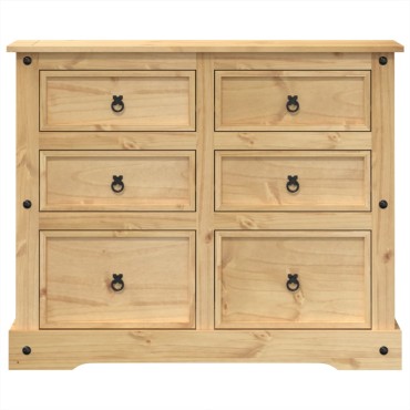 vidaXL Συρταριέρα Corona 110x43x91cm από Μασίφ Ξύλο Πεύκου