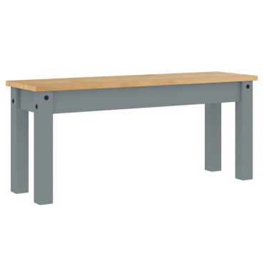 vidaXL Πάγκος Τραπεζαρίας PANAMA Γκρι 105x30x45cm Μασίφ Ξύλο Πεύκου 1 τεμ.