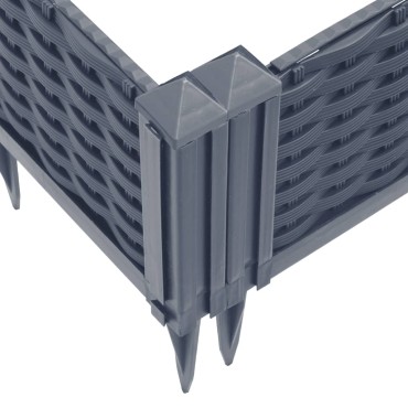 vidaXL Ζαρντινιέρα με Πασσάλους Μπλε Γκρι 362,5x42,5x28,5εκ. Πολυπροπυλένιο