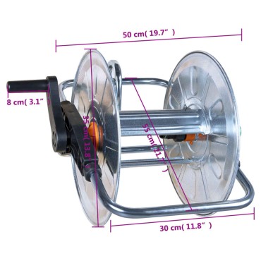 vidaXL Ανέμη Ποτίσματος Τοίχου για 50 μ. 1/2" ή 35 μ. 3/4" Ατσάλινη
