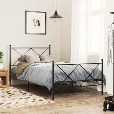 vidaXL Κεφαλάρι Μαύρο Μεταλλικό 105x3x90,5cm 1 τεμ.