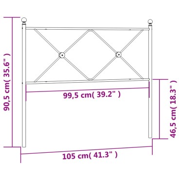 vidaXL Κεφαλάρι Μαύρο Μεταλλικό 105x3x90,5cm 1 τεμ.