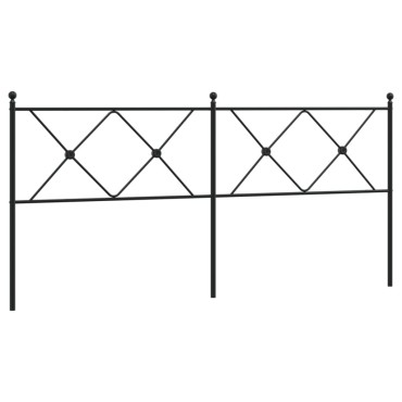 vidaXL Κεφαλάρι Μαύρο Μεταλλικό 187x3x90,5cm 1 τεμ.