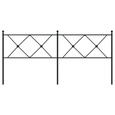 vidaXL Κεφαλάρι Μαύρο Μεταλλικό 187x3x90,5cm 1 τεμ.