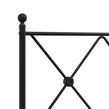 vidaXL Κεφαλάρι Μαύρο Μεταλλικό 187x3x90,5cm 1 τεμ.