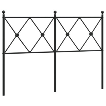 vidaXL Κεφαλάρι Μαύρο Μεταλλικό 125x3x90,5cm 1 τεμ.