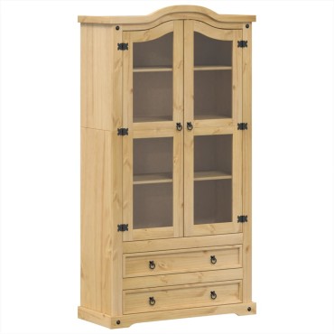 vidaXL Βιτρίνα Corona 99x43x187cm από Μασίφ Ξύλο Πεύκου 1 τεμ.