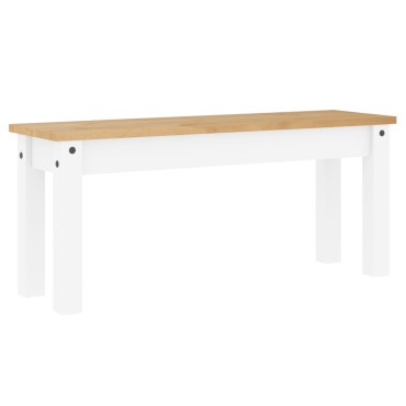 vidaXL Πάγκος Τραπεζαρίας Panama Λευκό 105x30x45cm Μασίφ Ξύλο Πεύκου 1 τεμ.