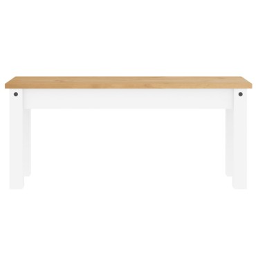 vidaXL Πάγκος Τραπεζαρίας Panama Λευκό 105x30x45cm Μασίφ Ξύλο Πεύκου 1 τεμ.