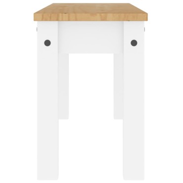vidaXL Πάγκος Τραπεζαρίας Panama Λευκό 105x30x45cm Μασίφ Ξύλο Πεύκου 1 τεμ.
