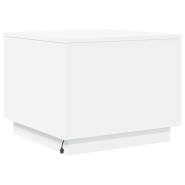 vidaXL Τραπεζάκι Σαλονιού με LED Λευκό 50x50x40cm 1 τεμ.