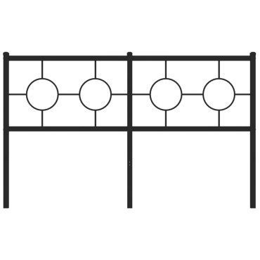 vidaXL Κεφαλάρι Μαύρο Μεταλλικό 142x3x91cm 1 τεμ.