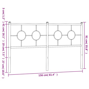 vidaXL Κεφαλάρι Λευκό Μεταλλικό 156x3x91cm 1 τεμ.