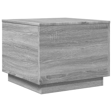 vidaXL Τραπεζάκι Σαλονιού με LED Γκρι Sonoma 50x50x40cm 1 τεμ.