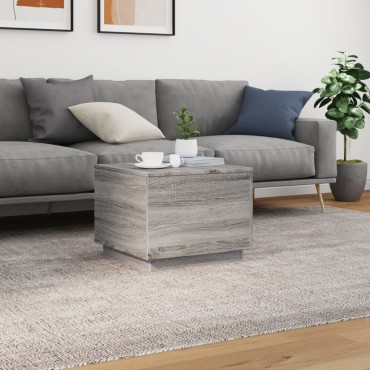 vidaXL Τραπεζάκι Σαλονιού με LED Γκρι Sonoma 50x50x40cm 1 τεμ.
