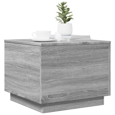 vidaXL Τραπεζάκι Σαλονιού με LED Γκρι Sonoma 50x50x40cm 1 τεμ.