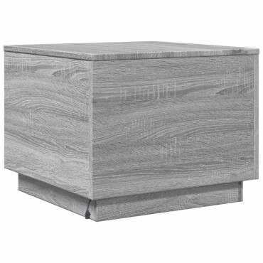 vidaXL Τραπεζάκι Σαλονιού με LED Γκρι Sonoma 50x50x40cm 1 τεμ.