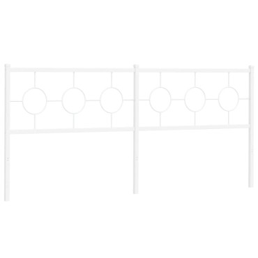 vidaXL Κεφαλάρι Λευκό Μεταλλικό 198x3x91cm 1 τεμ.