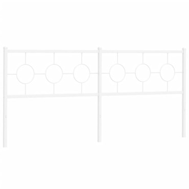 vidaXL Κεφαλάρι Λευκό Μεταλλικό 198x3x91cm 1 τεμ.