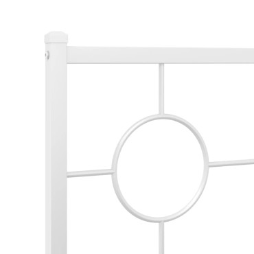 vidaXL Κεφαλάρι Λευκό Μεταλλικό 198x3x91cm 1 τεμ.