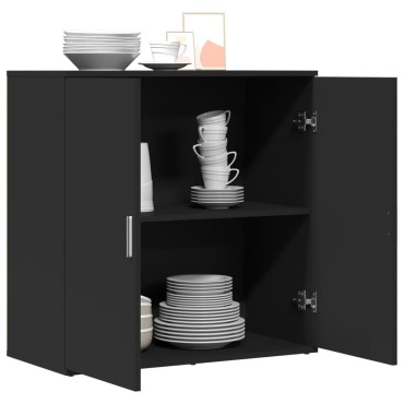 vidaXL Ραφιέρα Μαύρη 79x38x80cm από Επεξεργασμένο Ξύλο 1 τεμ.