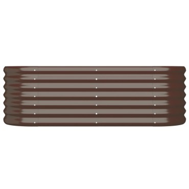 vidaXL Ζαρντινιέρα Υπερυψωμένη Καφέ 114x40x36 εκ. Ατσάλι Ηλεκτρ. Βαφή