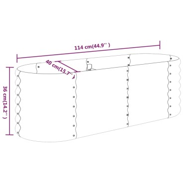 vidaXL Ζαρντινιέρα Υπερυψωμένη Καφέ 114x40x36 εκ. Ατσάλι Ηλεκτρ. Βαφή