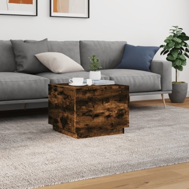 vidaXL Τραπεζάκι Σαλονιού με LED Καπνιστή δρυς 50x50x40cm 1 τεμ.