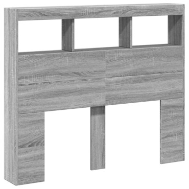 vidaXL Κεφαλάρι με Αποθηκ. Χώρο & LED Γκρι Sonoma 120x17x102cm 1 τεμ.